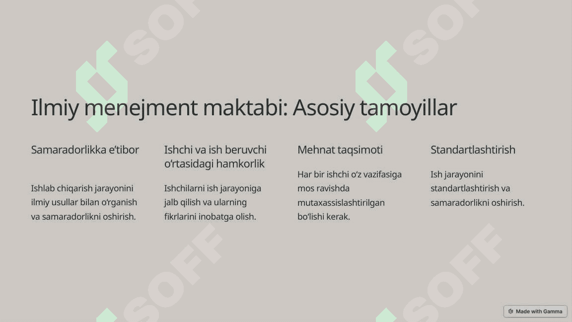 Menejmentning ilmiy maktablari 2