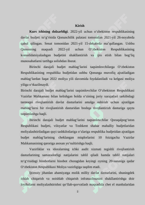 DAVLAT BYUDJETI TARKIBIDA IQTISODIYOT XARAJATLARI 2