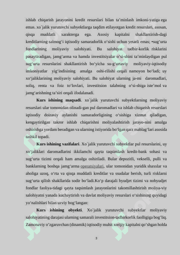 DAVLATNING MOLIYAVIY SALOHIYATI VA UNING XO`JALIK YURUTUVCHI SUBYEKTLAR MOLIYASI BILAN O`ZARO BO`G`LIQLIGI 3