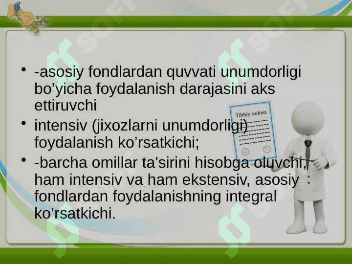 KORXONANING ASOSIY FONDLARI VA ISHLAB CHIQARISH QUVVATI 4