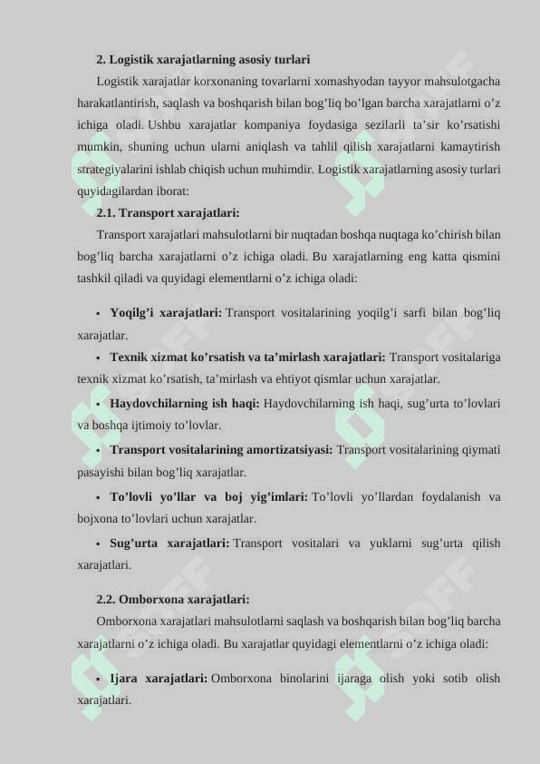 LOGISTIKA TIZIMIDA XARAJATLARNI KAMAYTIRISH TIZIMLARI 3
