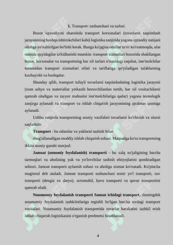 TRANSPORT  LOGISTIKASI: ENG SAMARALI TRANSPORT VOSITALARINI TANLASH USULLARI 4
