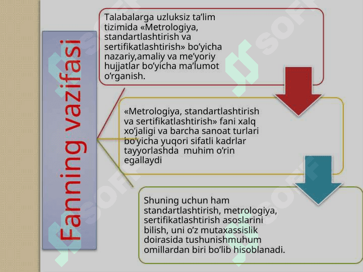 Metrologiya, standartlashtirish va sertifikatlash fanining maqsadi va vazifalari 4