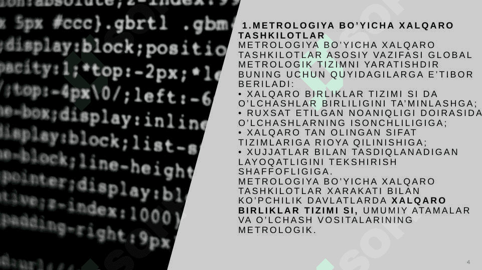 Metrologiya bo’yicha xalqaro tashkilotlar 4