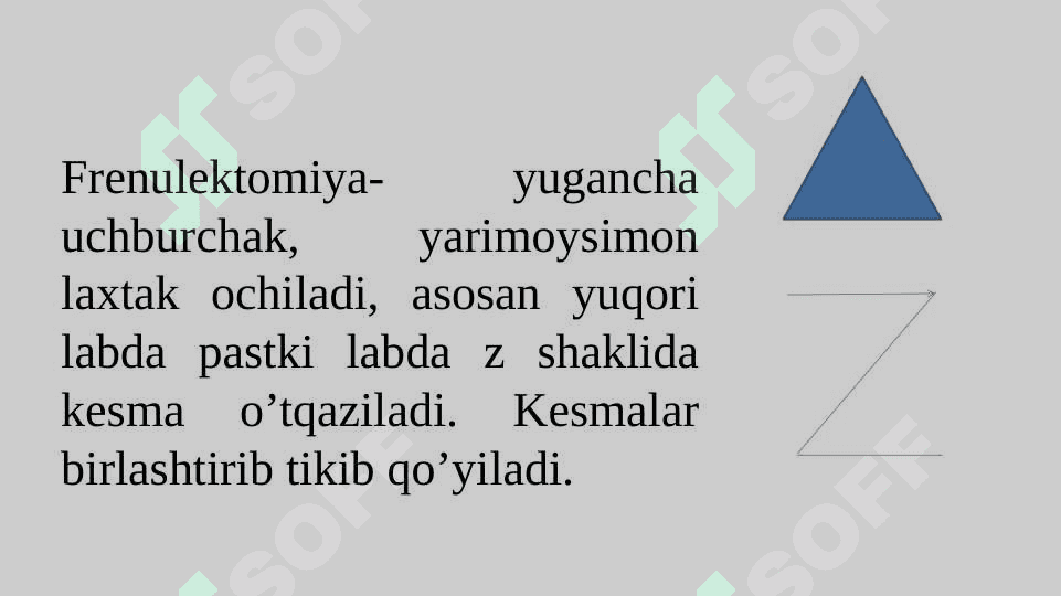 Ogʻiz bo’shligʼini protezlashga tayorlash. Til va lab yuganchalarini  bartaraf etish. 4