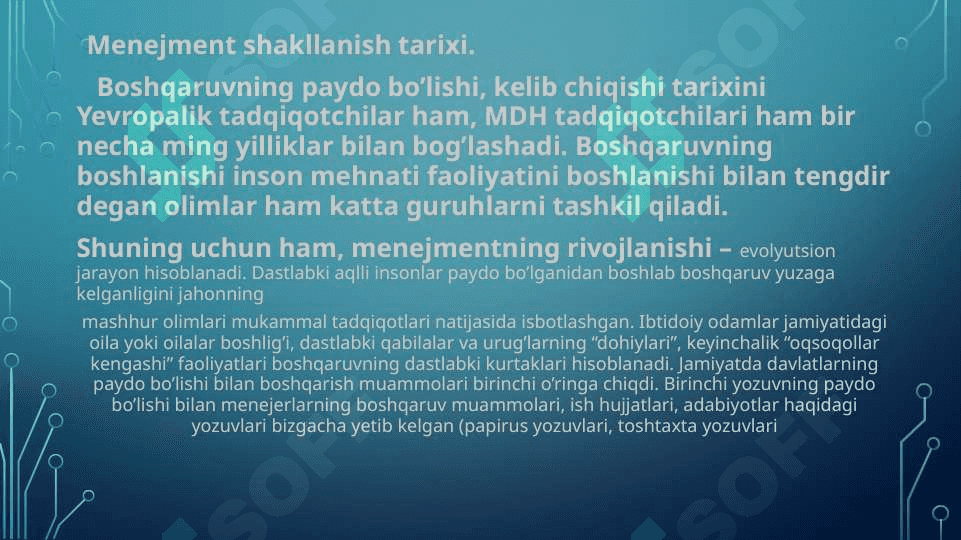 Oʻzbekiston respublikasida menejmentning rivojlanishi 3