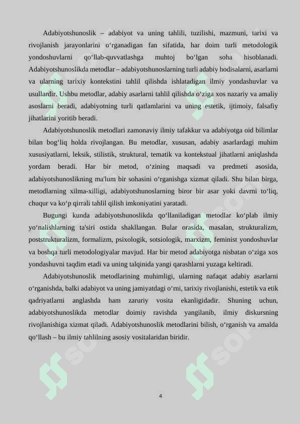 Adabiyotshunoslikdagi metodlar. 4