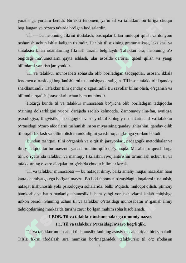 Til va tafakkur munosabati 4