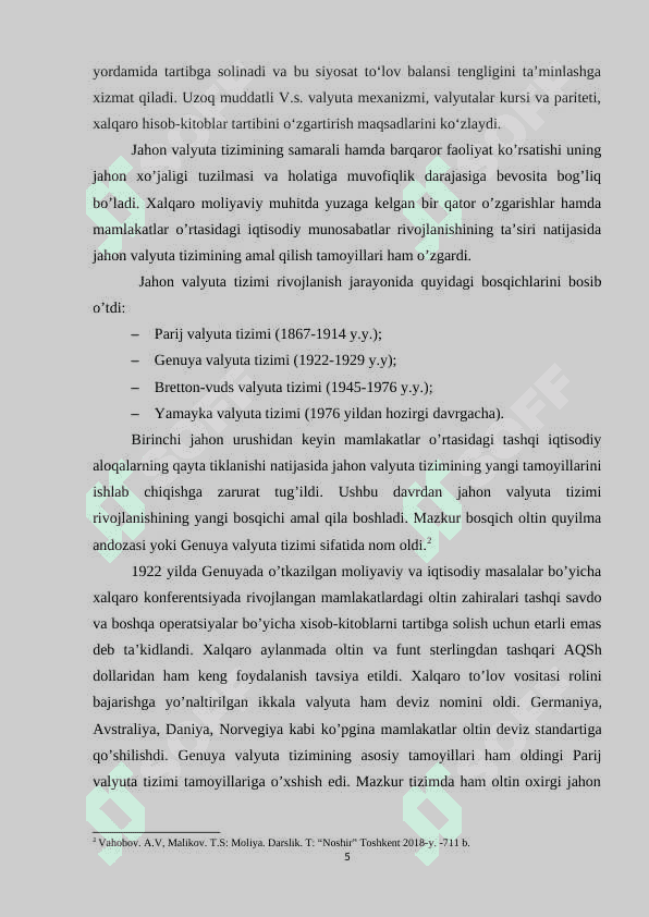 OʻZBEKISTON RESPUBLIKASIDA VALYUTA MUNOSABATLARINI BOSHQARISH 5