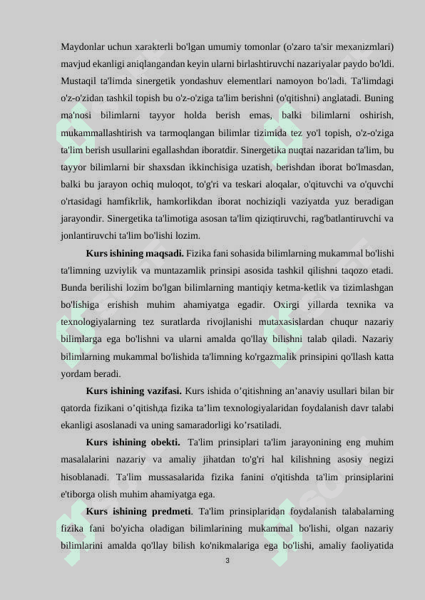 Fizikani o`qitishda tizimli tahlilFizikani o`qitishda tizimli tahlil 3