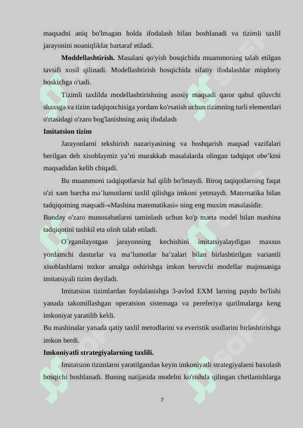 Fizikani o`qitishda tizimli tahlilFizikani o`qitishda tizimli tahlil 7