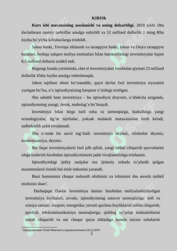 INVESTITSIYA DASTURIGA KIRITILGAN LOYIHALARNI MOLIYALASHTIRISH 2