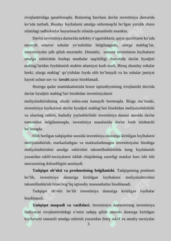 INVESTITSIYA DASTURIGA KIRITILGAN LOYIHALARNI MOLIYALASHTIRISH 3
