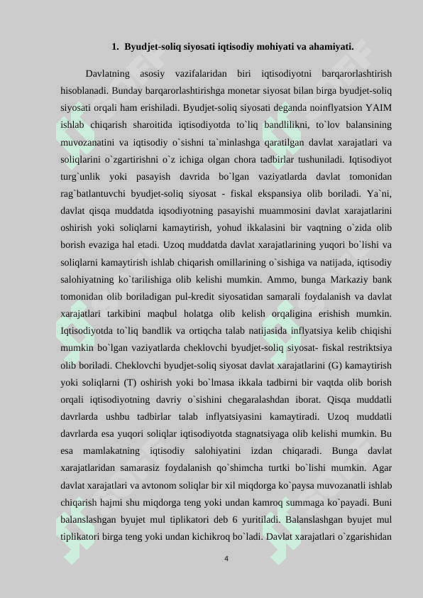 Byudjet-soliq siyosati. 4