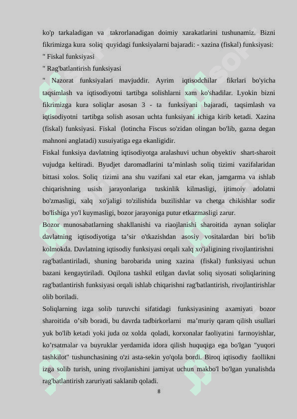 Byudjet-soliq siyosati. 8