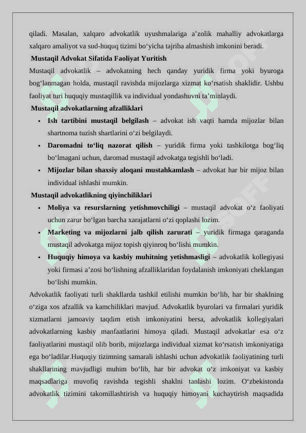 Advokatlik faoliyatining tashkiliy-huquqiy shakllari 8