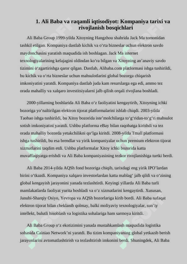 Ali Baba raqamli iqtisodiyotida global elektron tijorat lideri sifatida 3
