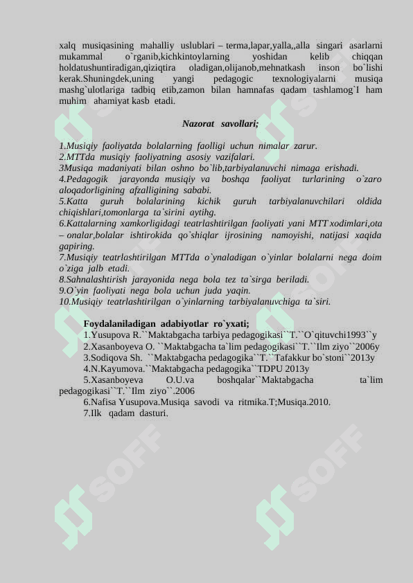 Maktabgacha ta’lim muassasalarida musiqa mashg‘ulotlarning maqsad va vazifalari 7