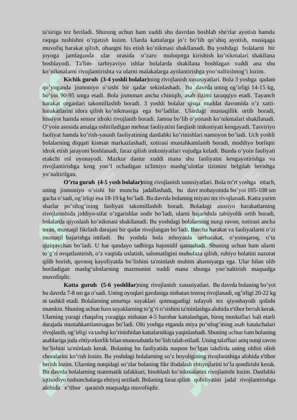 Maktabgacha ta’lim yoshidagi bolalarning tarbiyasi. O‘zbekistonda  maktabgacha ta’limning vujudga kelishi va taraqqiyot bosqichlari 2