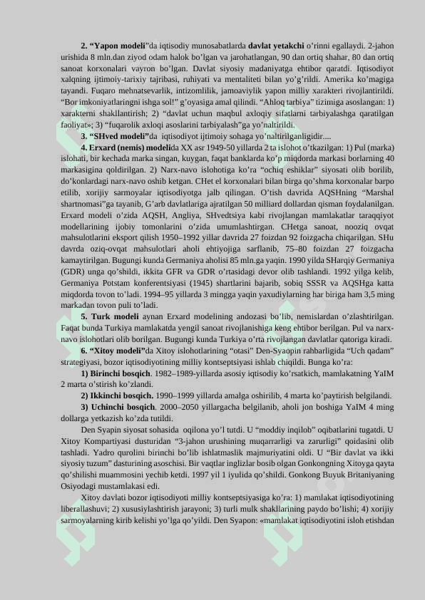 MUSTAQILLIK VA DEMOKRATIK JAMIYAT QURILISHINING «O’ZBEK MODELI» 4