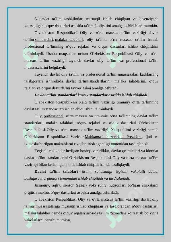 DAVLAT TALIM STANDARTLARI 3