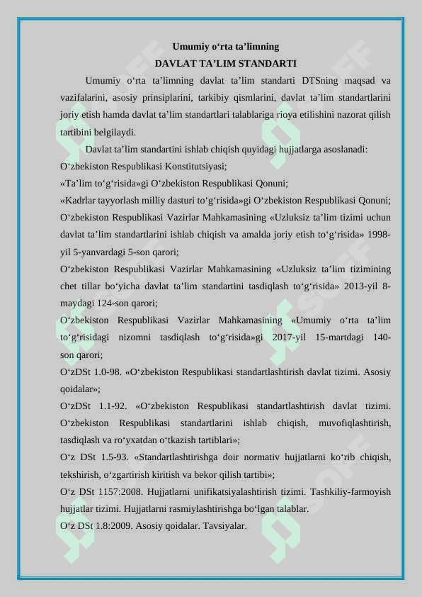 DAVLAT TALIM STANDARTLARI 4