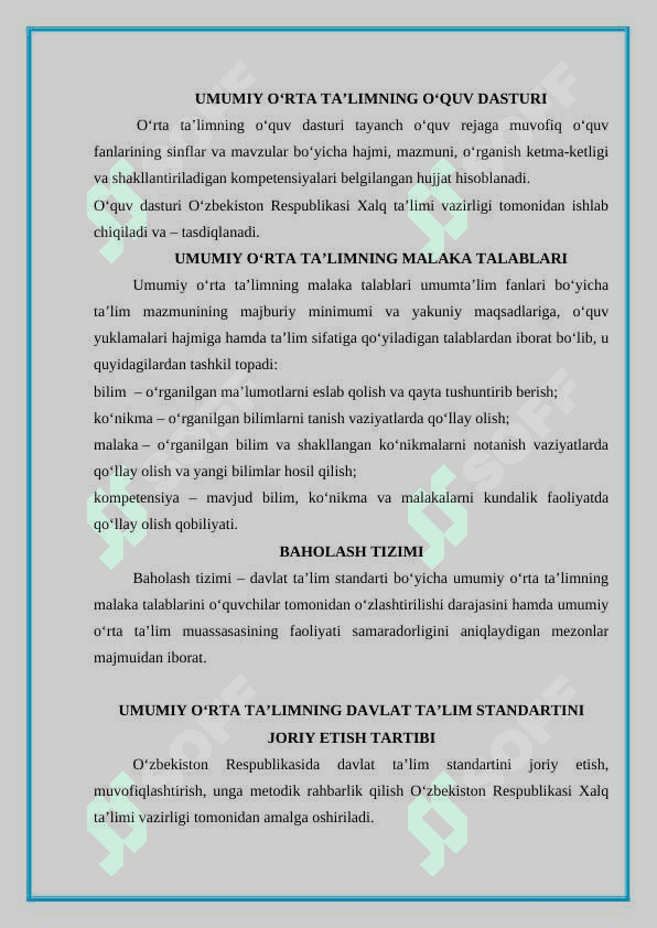 DAVLAT TALIM STANDARTLARI 7