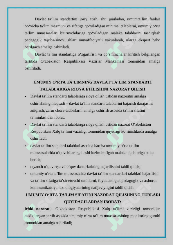 DAVLAT TALIM STANDARTLARI 8