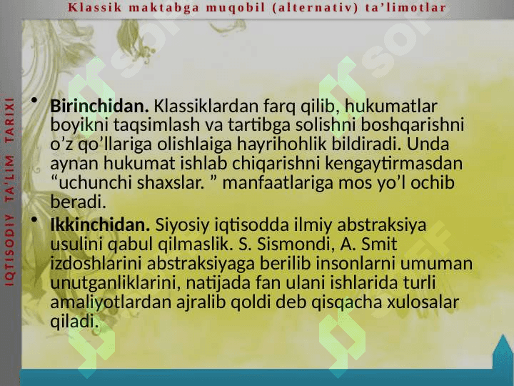 KLASSIC MAKTABGA MUQOBIL (ALTERNATIV) TA’LIMOTLAR 7