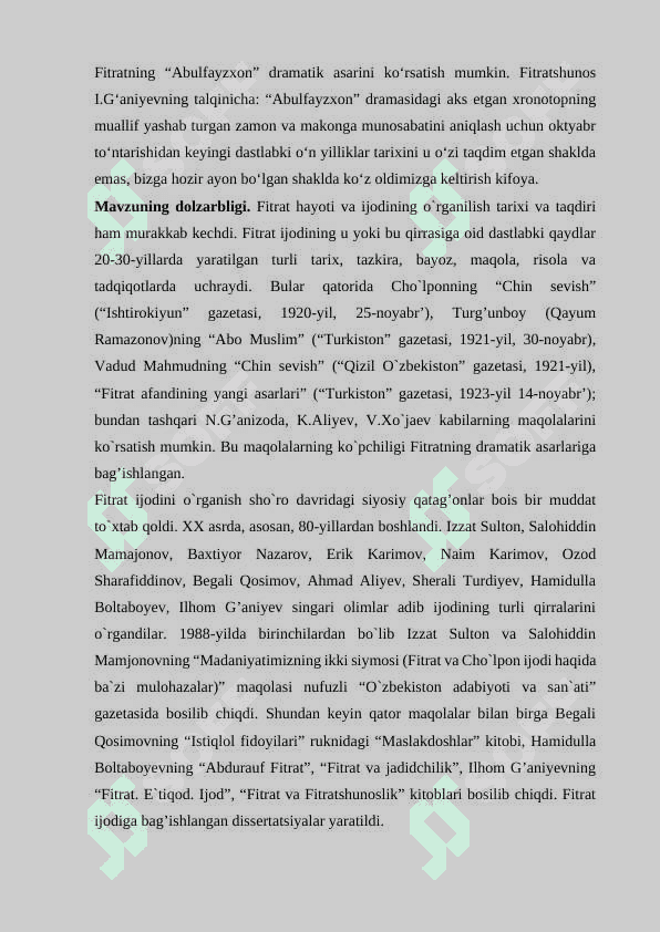 FITRATNING ADABIYOTSHUNOSLIK FAOLIYATI 6