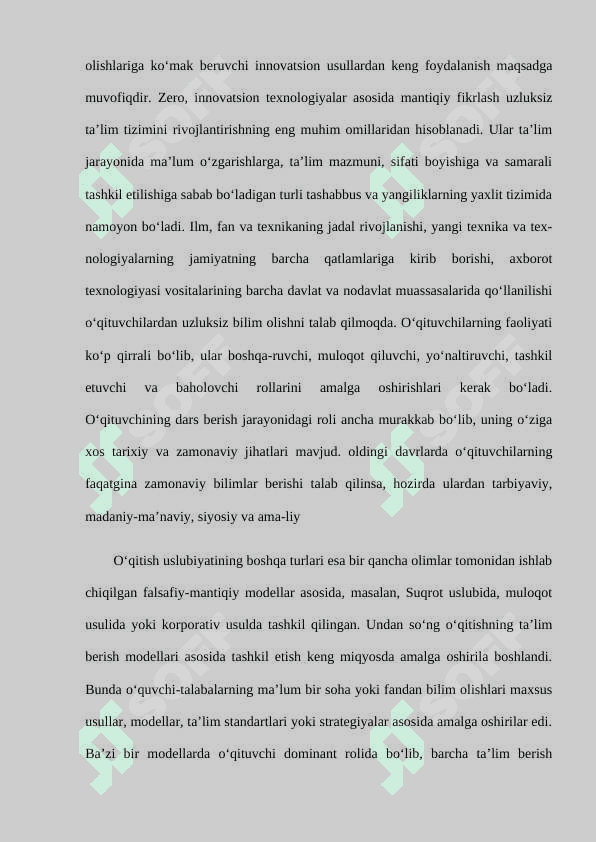 Innovatsion g'oyalar va texnologiyalarni ishlab chiqishga, jamiyat hayotiga izchil tadbiq etish 3
