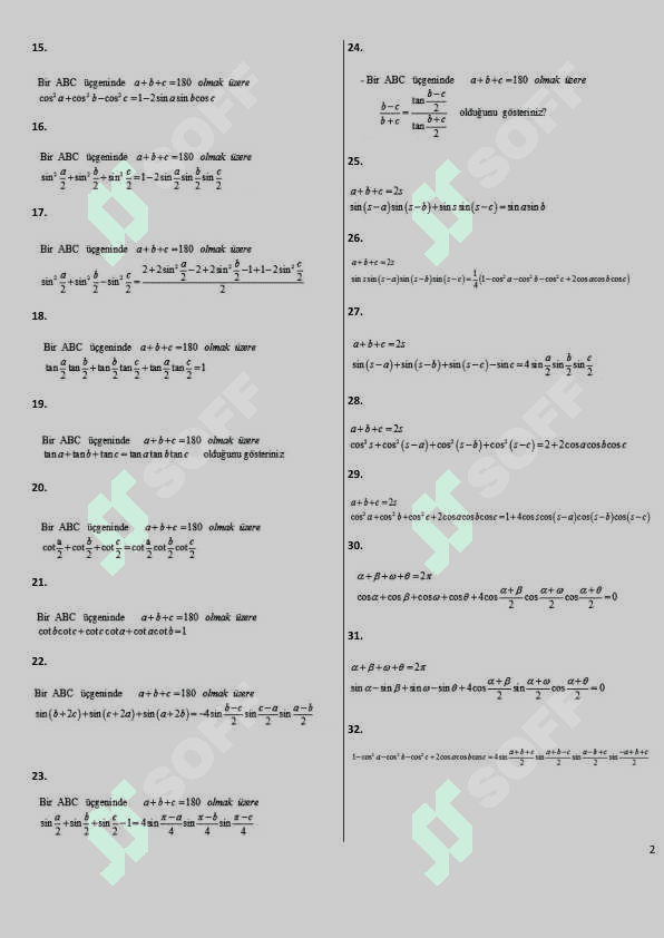 Triganometrik formulalar isboti 2