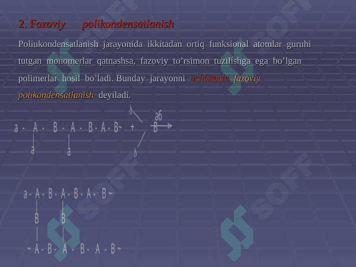 Pоlikоndеnsаtlаnish rеаksiyasi - Поликонденсатланиш реакцияси 8