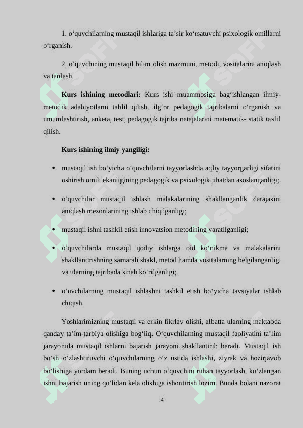 O’quvchilarning mustaqil ijodiy ishlarini tashkil etish 4