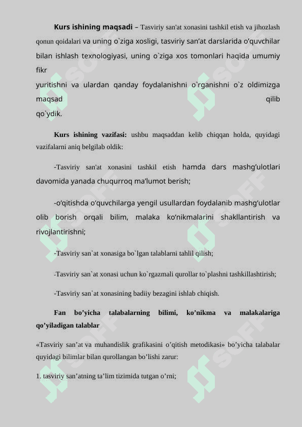 Tasviriy san'at xonasini tashkil etish va jihozlash qonun qoidalari 4