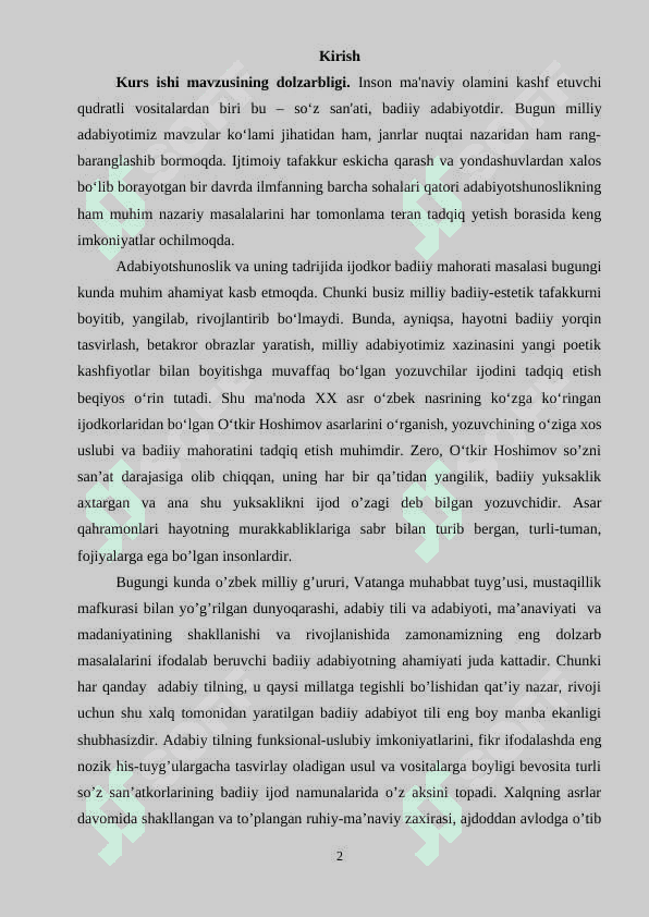 O’tkir Hoshimov asarlarida til birliklarining poetik aktuallashuvi 2