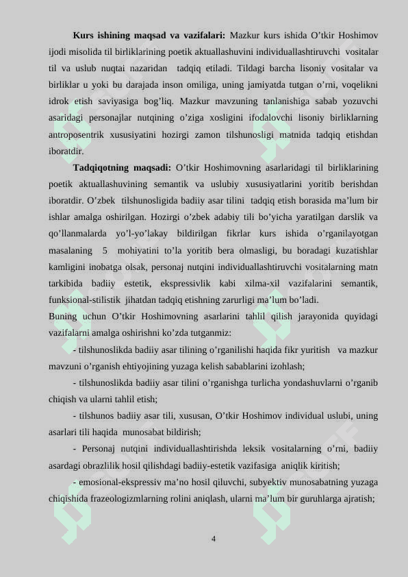 O’tkir Hoshimov asarlarida til birliklarining poetik aktuallashuvi 4