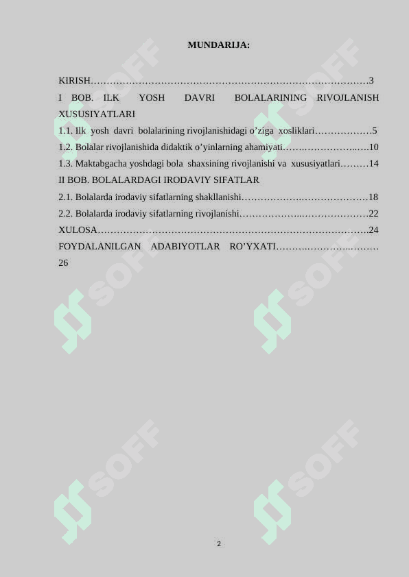 “Maktabgacha yoshdagi bolalarning rivojlanishi va ta’lim-tarbiyaning o’ziga xosligi 2
