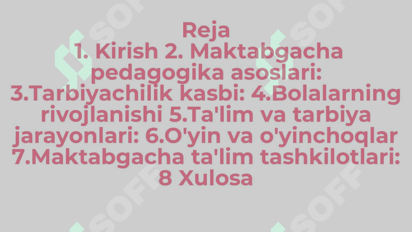 Ilk va maktabgacha yoshdagi bolalar pedagogikasi 2