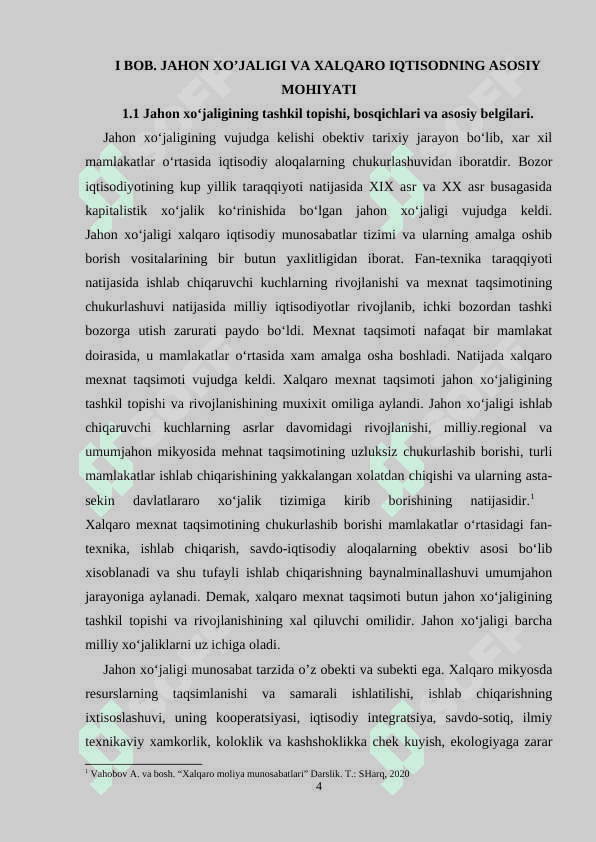 Jahon xo’jaligining shakllanishi va rivojlanishi 4