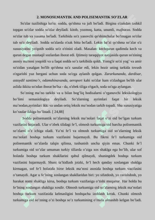 “MONOSEMIYA, POLISEMIYA, GIPERONIMIYA VA GIPONIMIYA MUAMMOLARI’’ K.doc 6