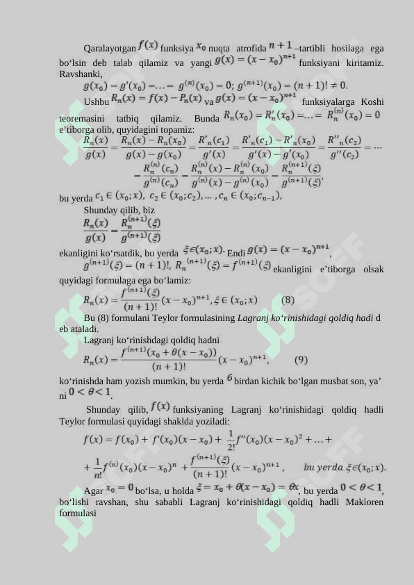Teylor formulasi 3