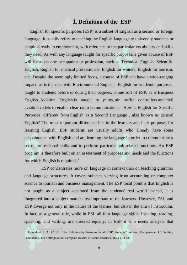 A PRACTICAL APPROACH TO TEACHING EXPOSITORY WRITING TO ESP STUDENTS 6