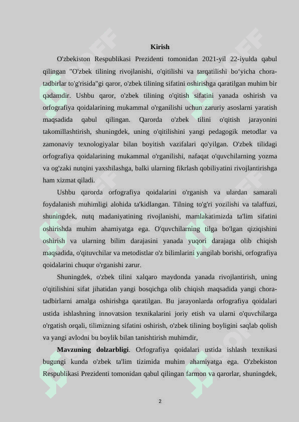 Orfografiya qoidalari ustida ishlash texnikalari 2