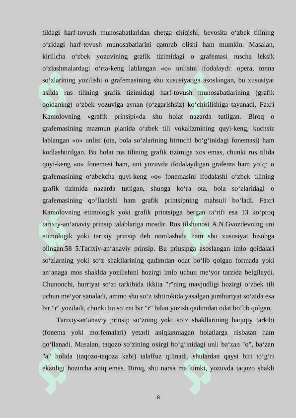 Orfografiya qoidalari ustida ishlash texnikalari 8
