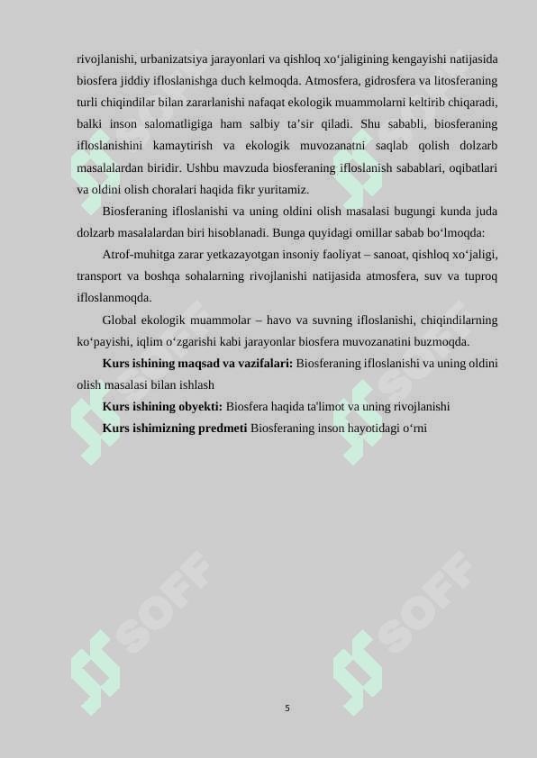 Biosferaning ifloslanishi va uning oldini olish masalasi 5