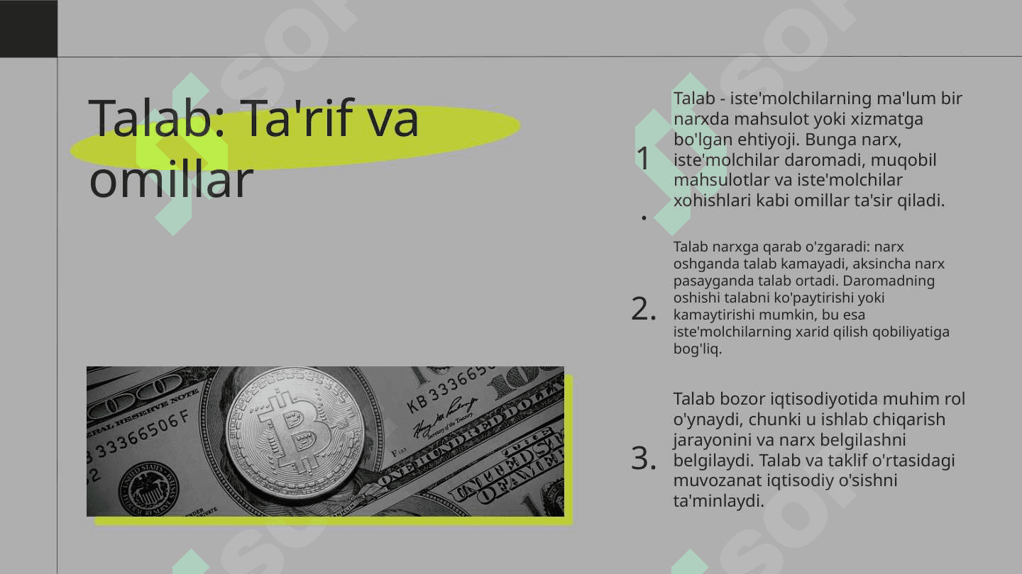 Bozor iqtisodiyotida talab va taklifning ahamiyati 4