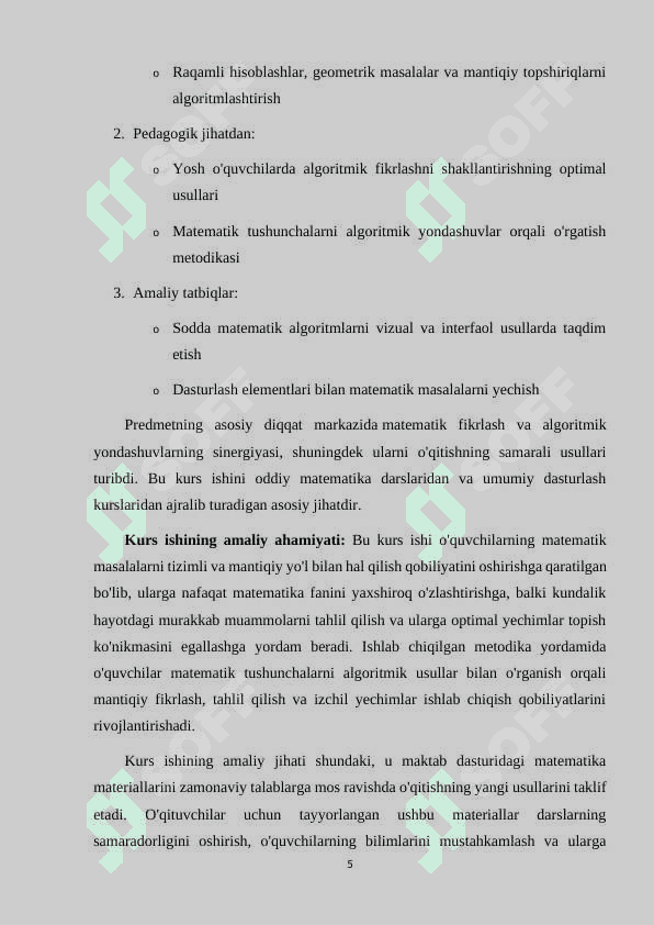 Matematik hisoblashda algoritmik fikrlashni rivojlantirish 5