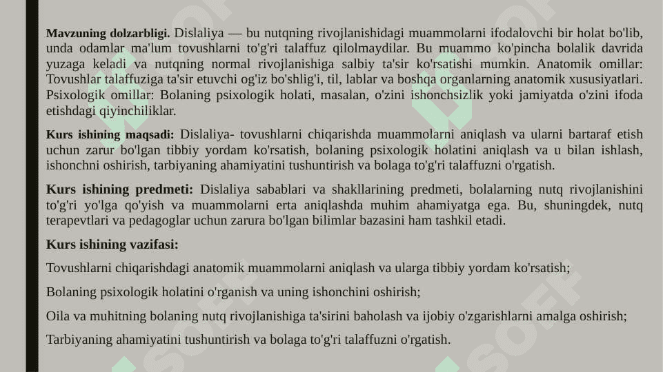 Dislaliya sabablari va shakllari 3