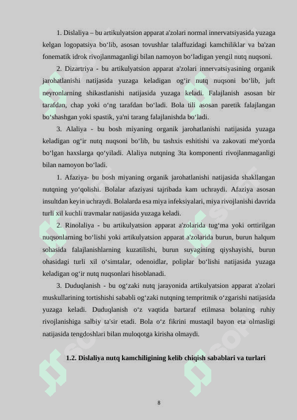Dislaliya sabablari va shakllari 8